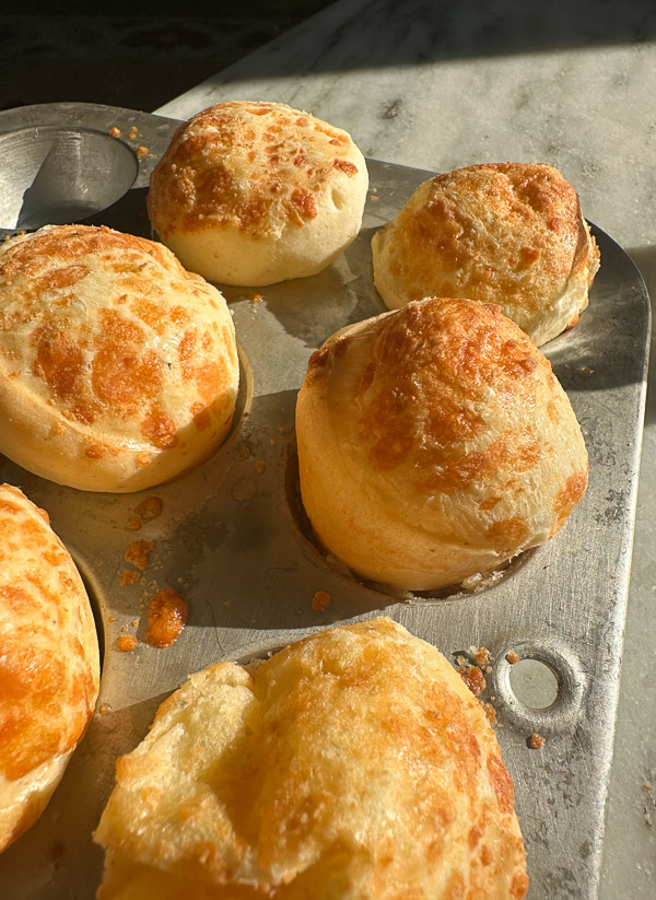 Brazilian Cheese Bread- made with mini muffin tins. Try this gluten free snack! Recipe on Shutterbean.com