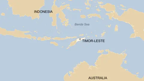 Map showing the Banda Sea north of Timor-Leste  