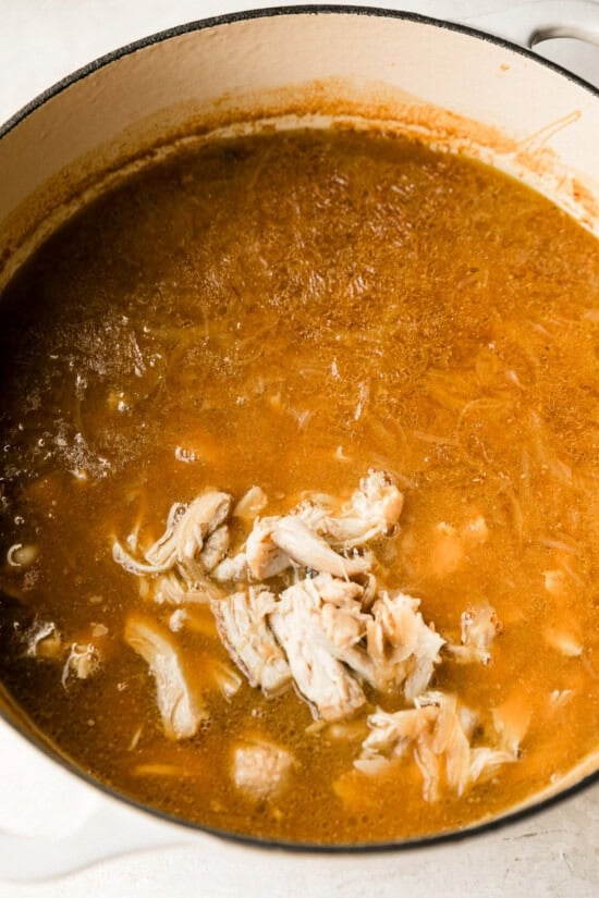 simmer soup with chicken