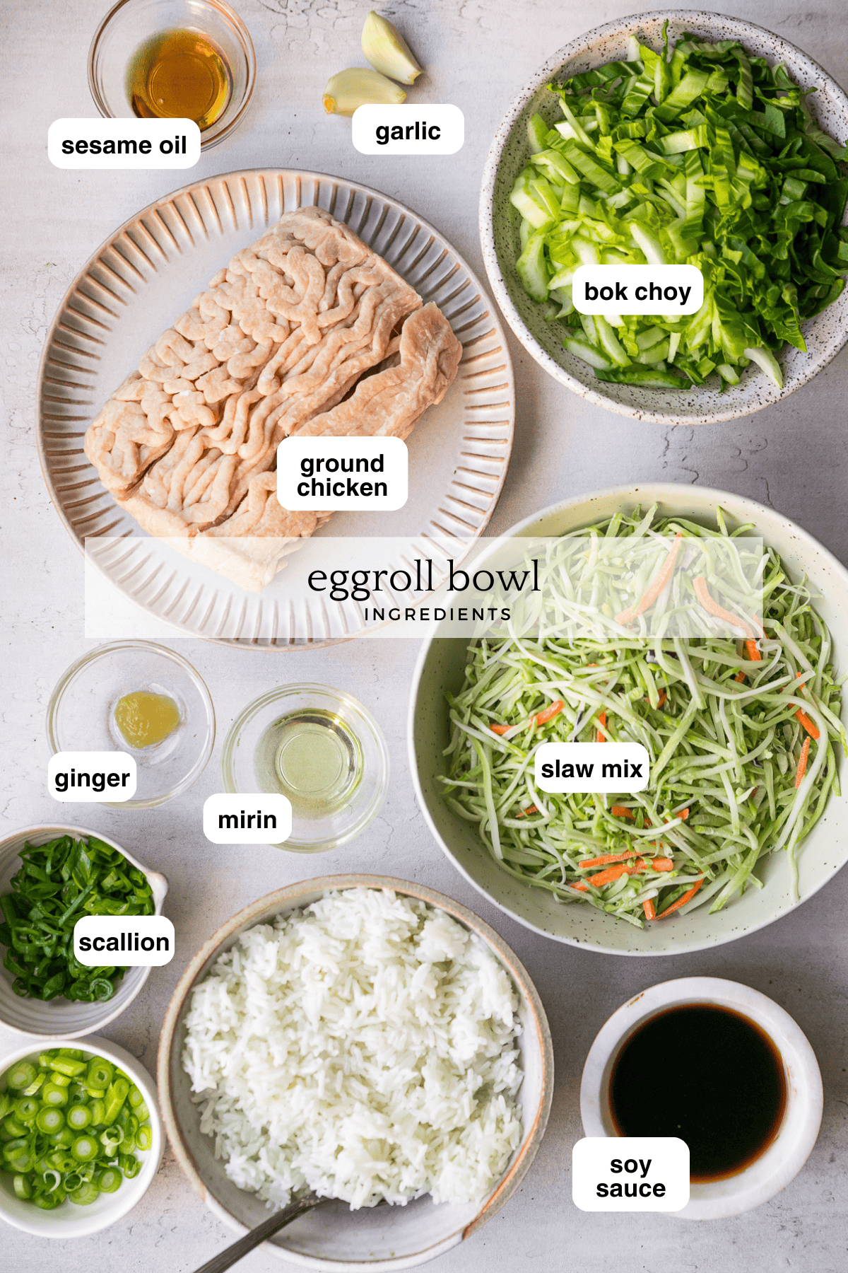 Chicken Eggroll Bowl ingredients