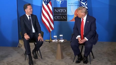 'Daddy has to sometimes use strong language': Nato chief on Trump's Israel-Iran outburst – video