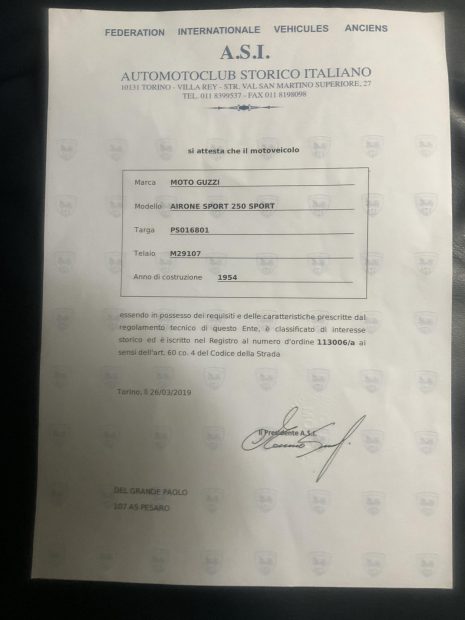 1954 Moto Guzzi Airone Sport