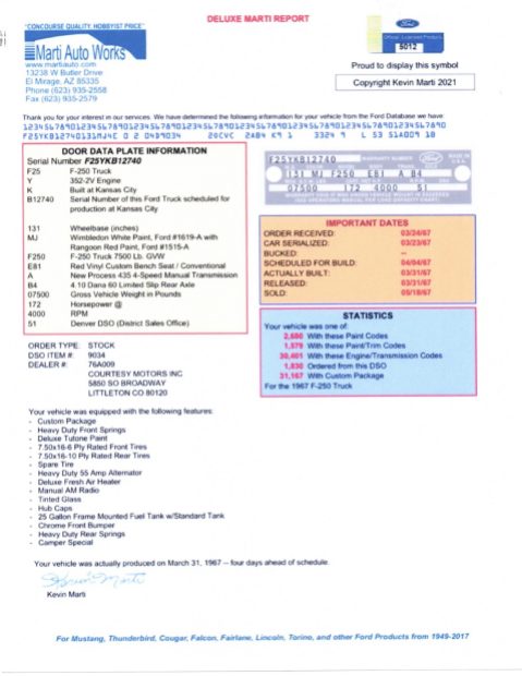 No Reserve: 1967 Ford F-250 Custom Camper Special 4-Speed