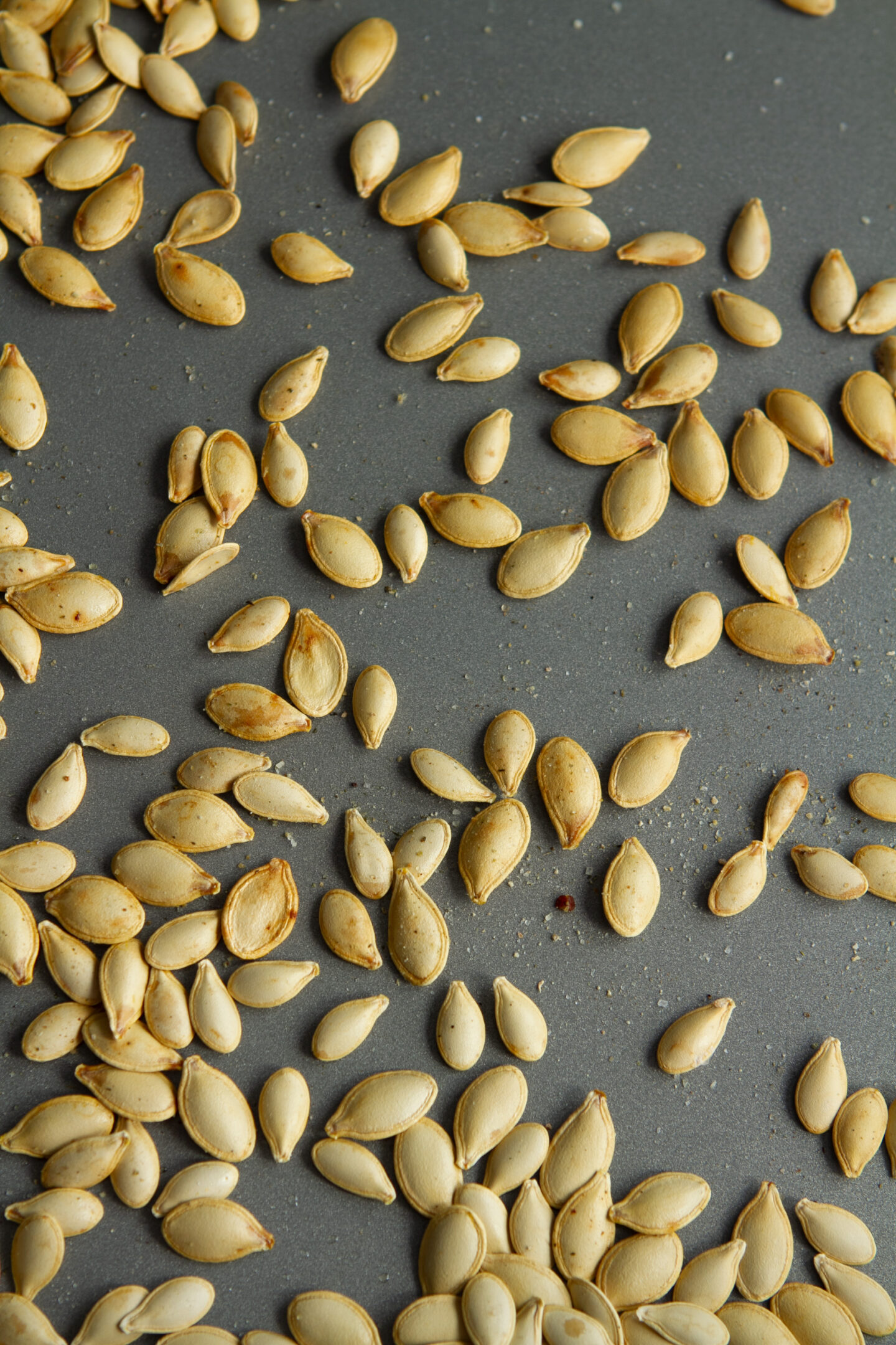 Pumpkin Seeds on Baking Sheet
