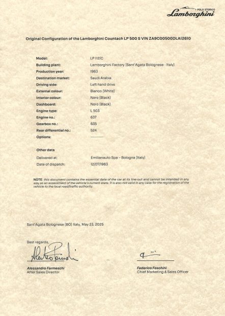 Euro 1983 Lamborghini Countach LP5000 S
